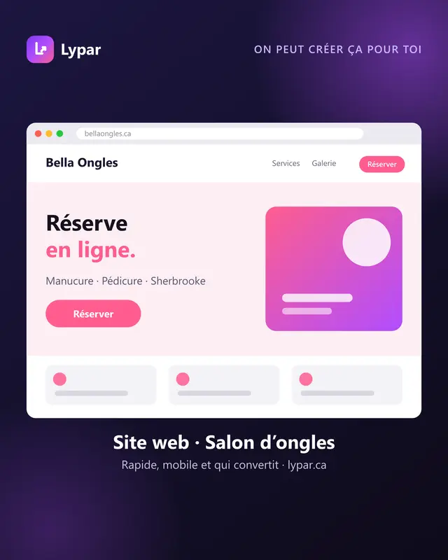 Exemple de site web pour salon d'ongles